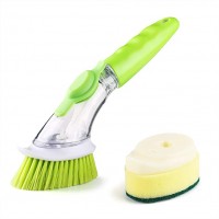 Ergonomic Design Kitchen Dish Brushes Sponge Set 360 Degrees Refill Liquid Cleaning Removable Wash Brush Head